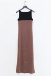 SWAYING/KNIT silk patchwork vest dress SW24SS2L31 khaki